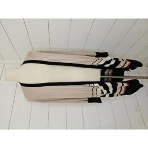 Joseph A. Medium tan & black duster cardigan sweater